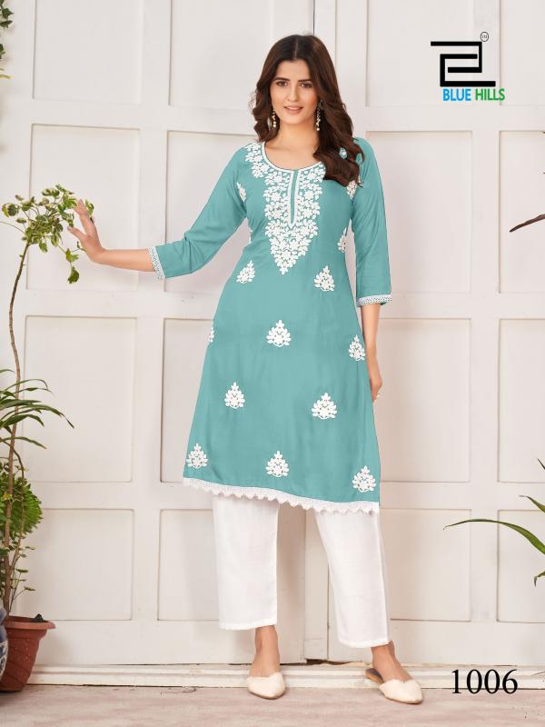 Blue Hills Nawab Nx Rayon Designer Kurti Collection